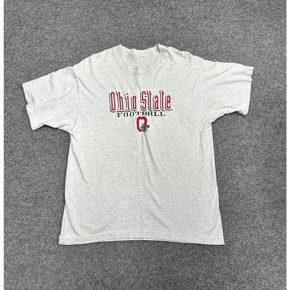 Vtg Pro Player Ohio State Football Gray Single Stitch Embroidered T-Shirt Large - Picture 1 of 8
